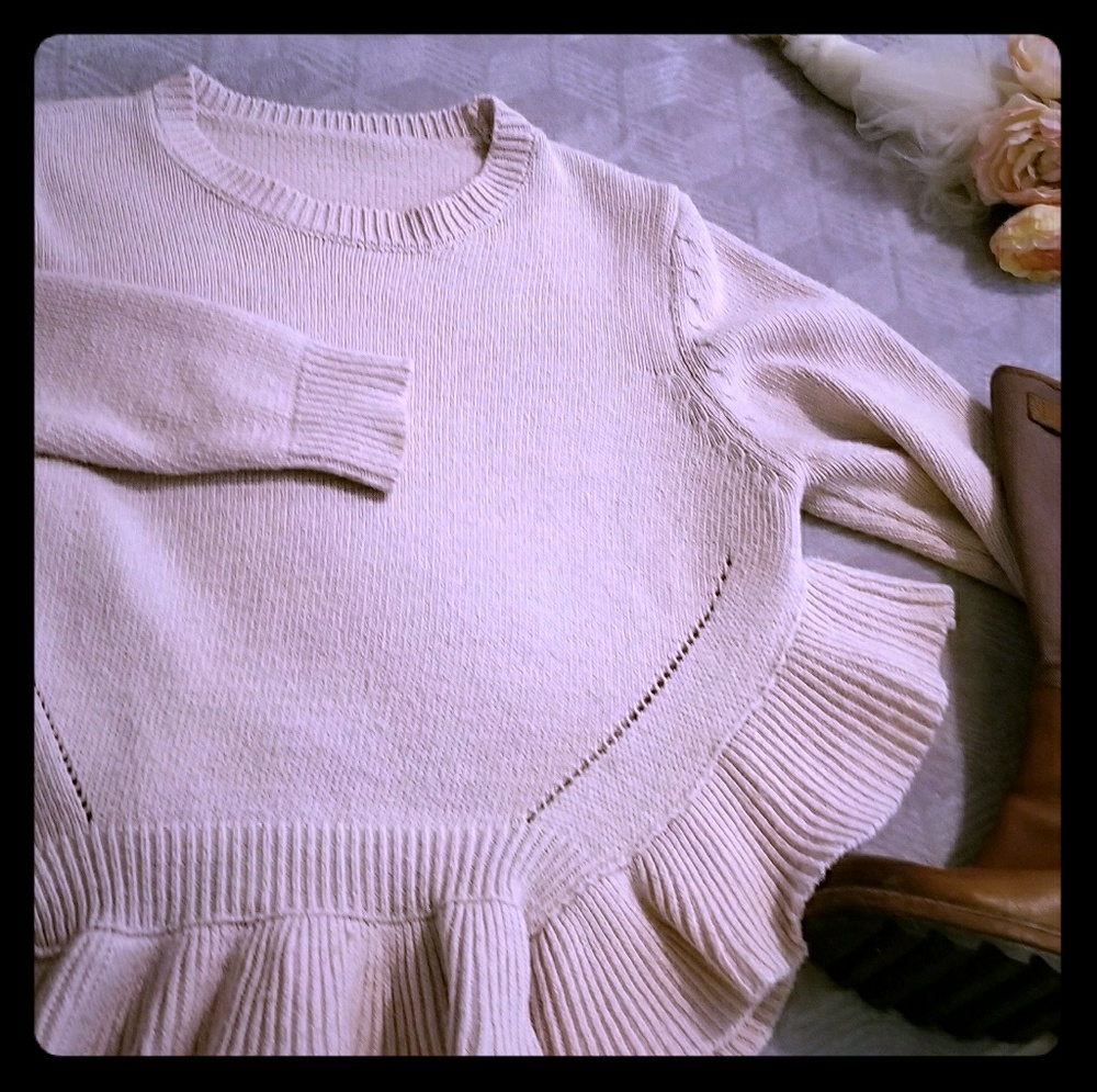 Ruffle bottom sweater